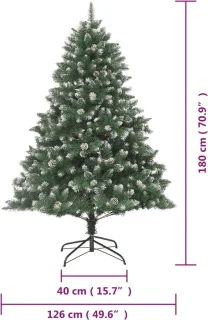 vidaXL Kunstkerstboom 180 cm PVC met standaard