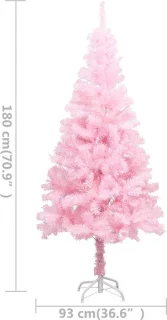 vidaXL Kunstkerstboom 180 cm PVC roze