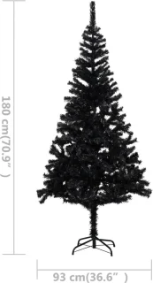 vidaXL Kunstkerstboom 180 cm PVC zwart