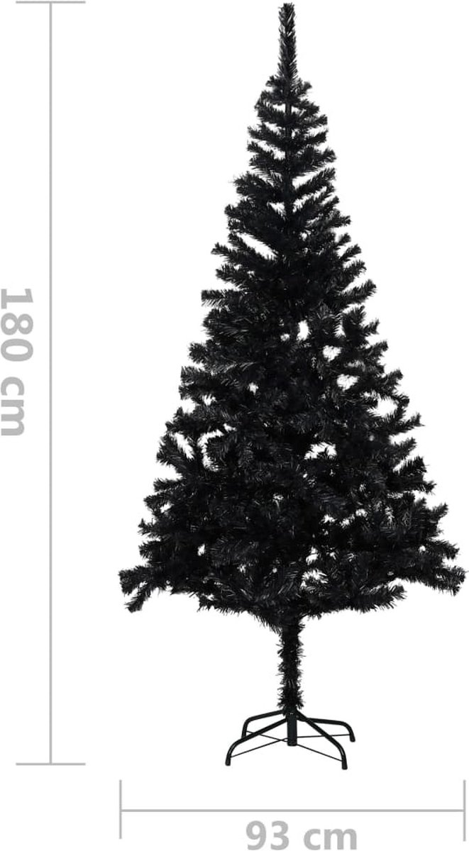 vidaXL Kunstkerstboom 180 cm PVC zwart