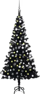 vidaXL Kunstkerstboom 180 cm PVC zwart