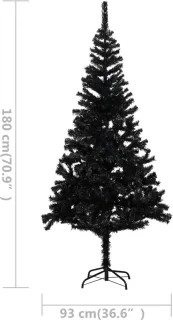 vidaXL Kunstkerstboom 180 cm PVC zwart