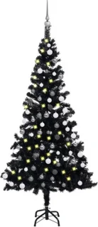 vidaXL Kunstkerstboom 180 cm PVC zwart