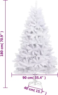 vidaXL Kunstkerstboom 180 cm wit