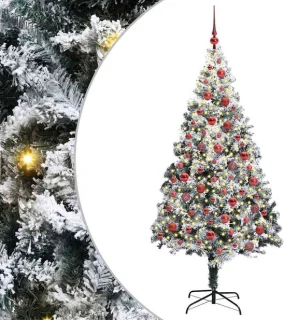 vidaXL kunstkerstboom 180 cm – wit – PVC, staal en kunststof