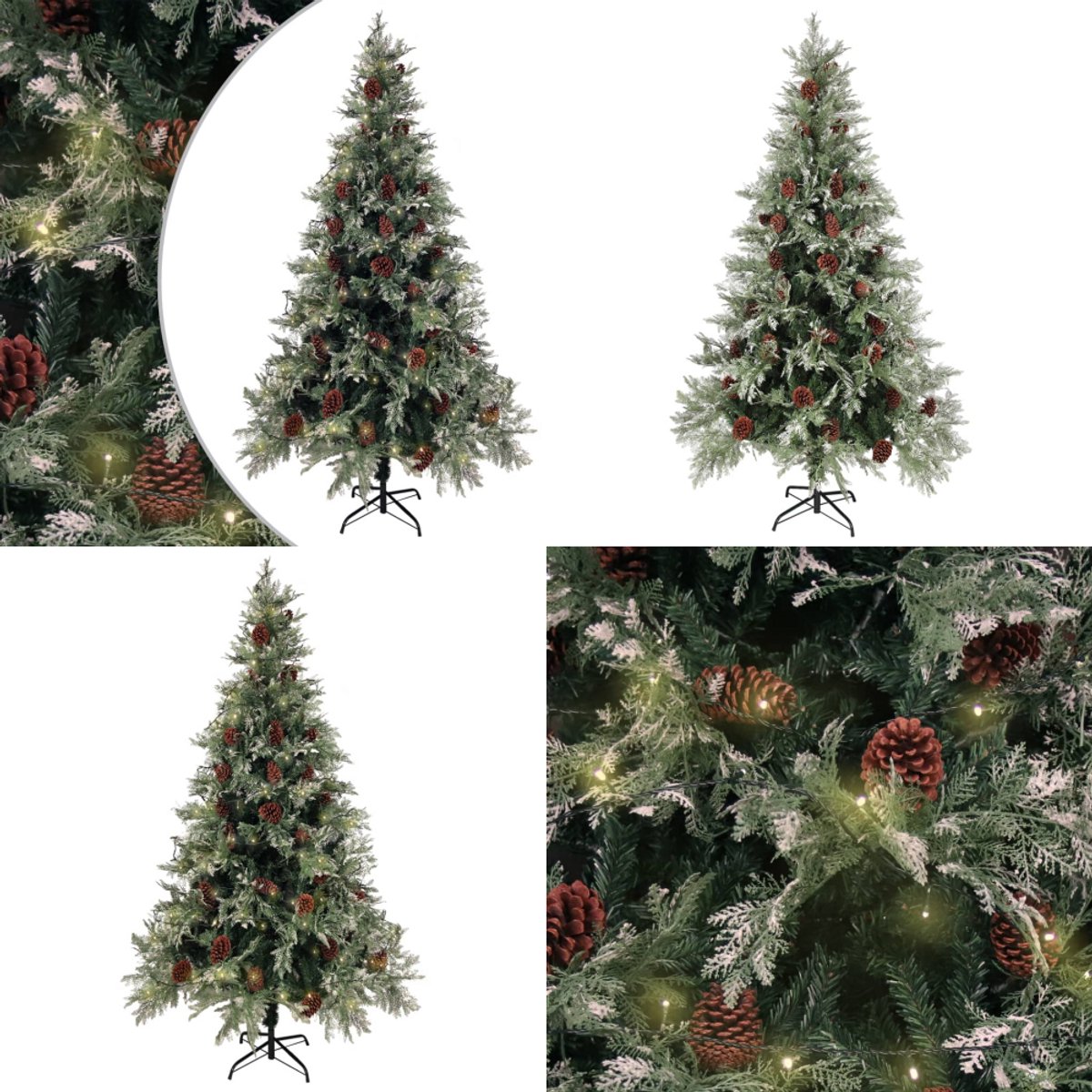 De vidaXL Kunstkerstboom 195 cm groen wit in één oogopslag