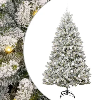 vidaXL kunstkerstboom 210 cm, 300 LED's, PVC en staal