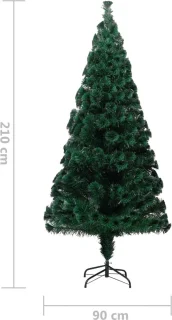 vidaXL Kunstkerstboom 210 cm glasvezel groen