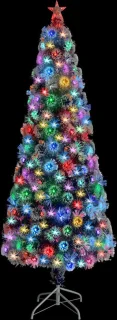 vidaXL Kunstkerstboom 210 cm glasvezel wit/blauw