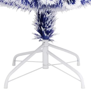 vidaXL Kunstkerstboom 210 cm glasvezel wit/blauw