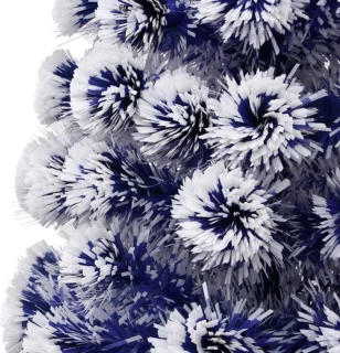 vidaXL Kunstkerstboom 210 cm glasvezel wit/blauw