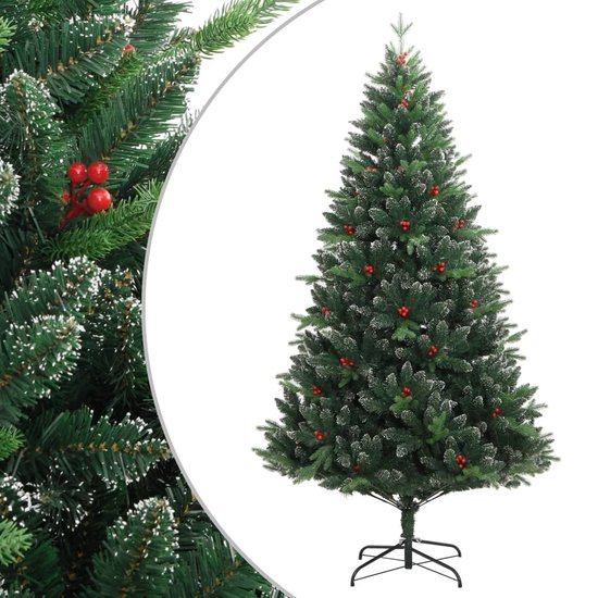 vidaXL Kunstkerstboom 210 cm met rode bessen