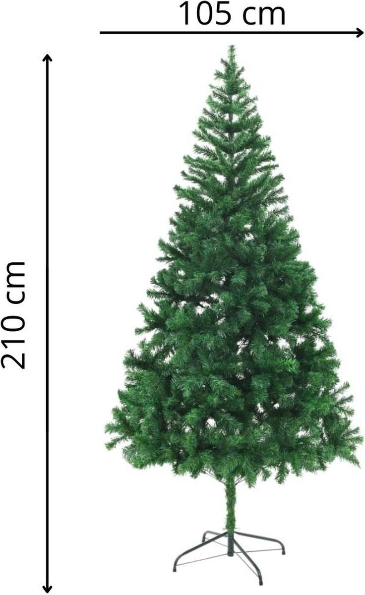 vidaXL Kunstkerstboom 210 cm met stalen standaard