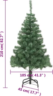 vidaXL Kunstkerstboom 210 cm met stalen standaard