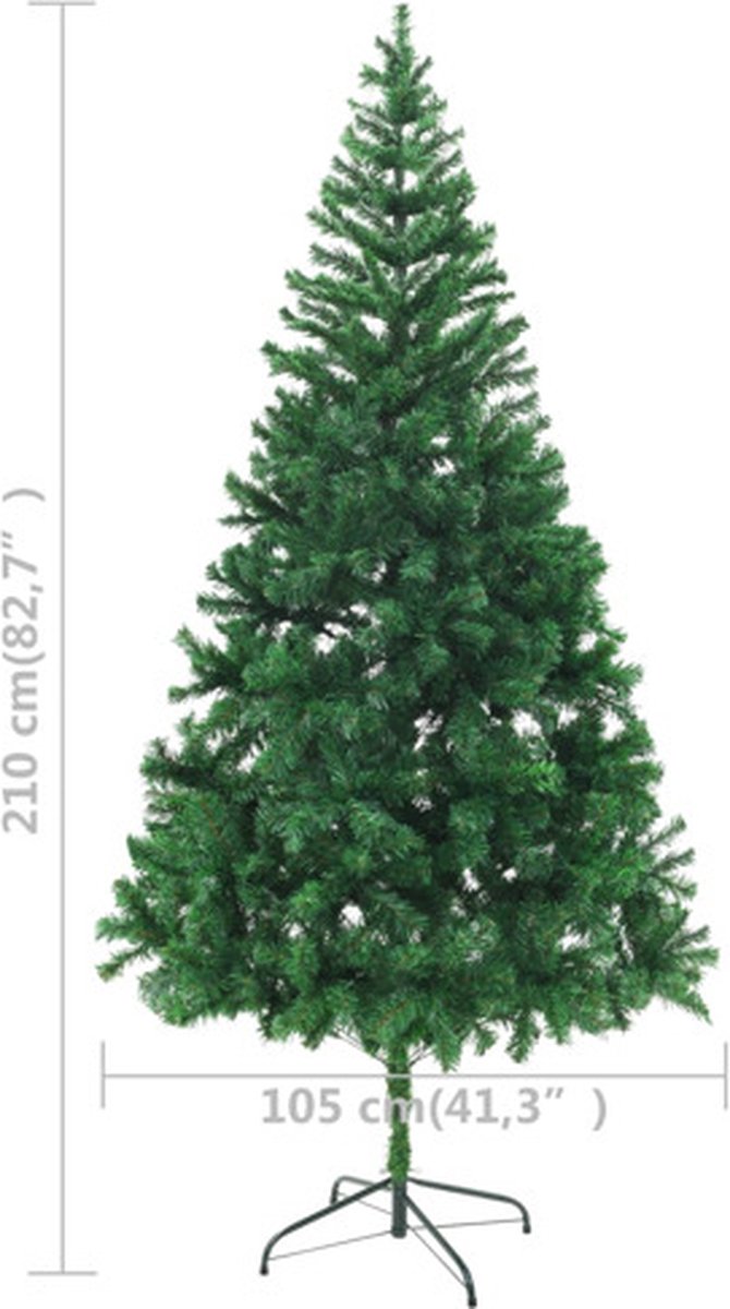 vidaXL Kunstkerstboom 210 cm met stalen standaard