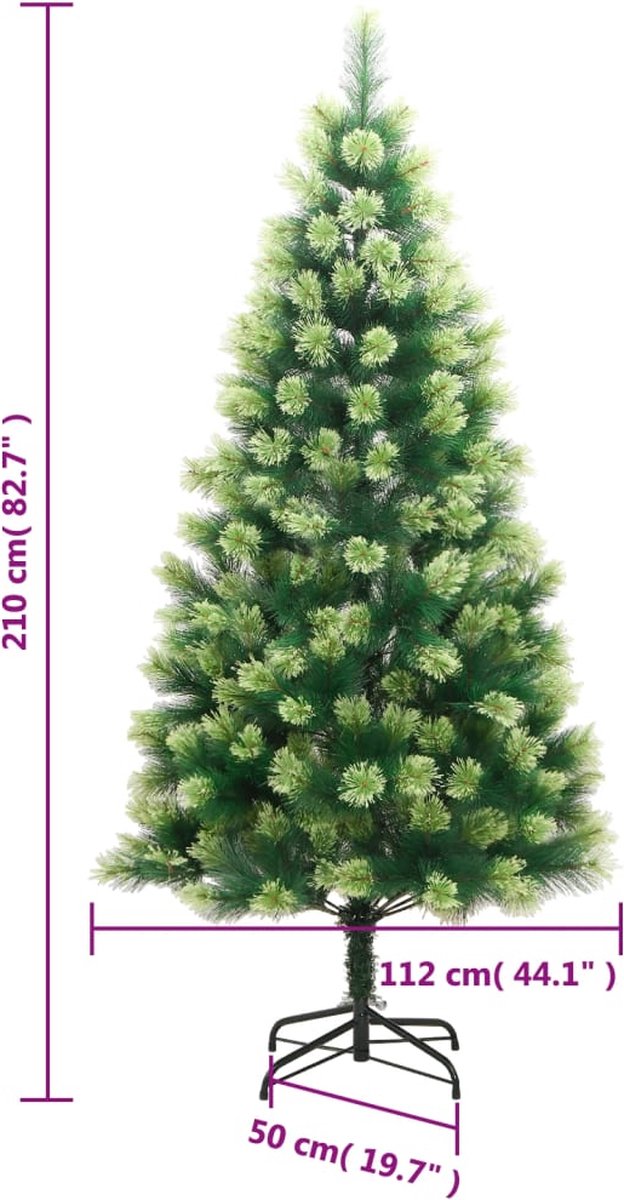 vidaXL Kunstkerstboom 210 cm met standaard