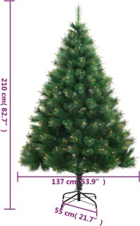 vidaXL Kunstkerstboom 210 cm met standaard