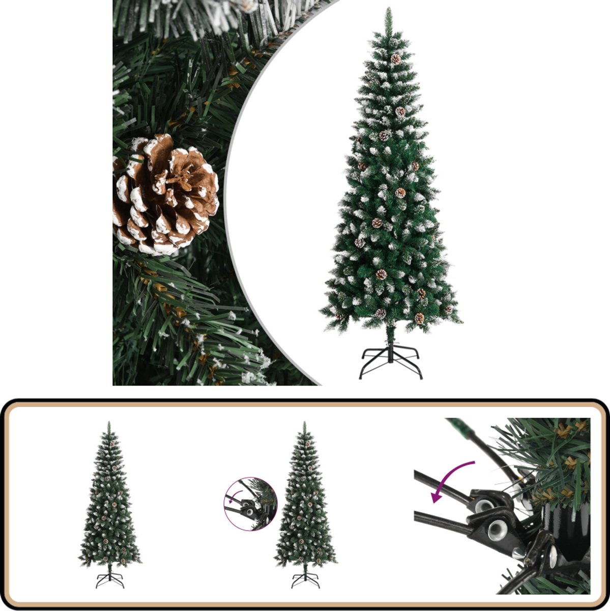 vidaXL Kunstkerstboom 210 cm PVC groen met standaard