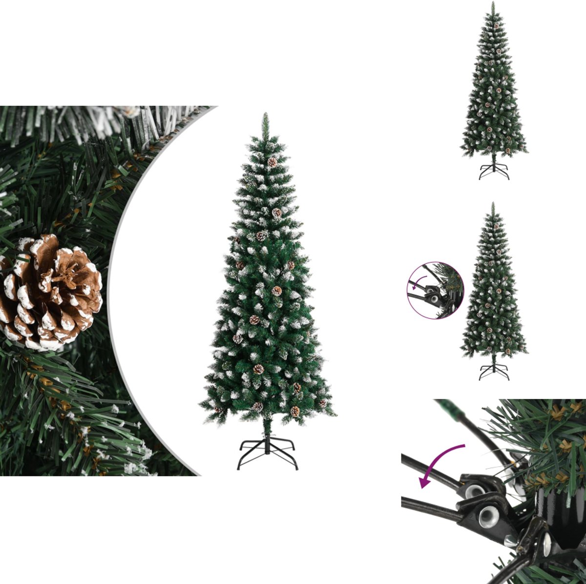 vidaXL Kunstkerstboom 210 cm PVC groen met standaard