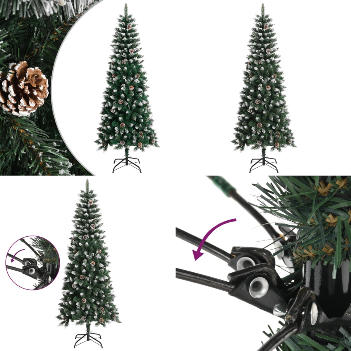 vidaXL Kunstkerstboom 210 cm PVC groen met standaard