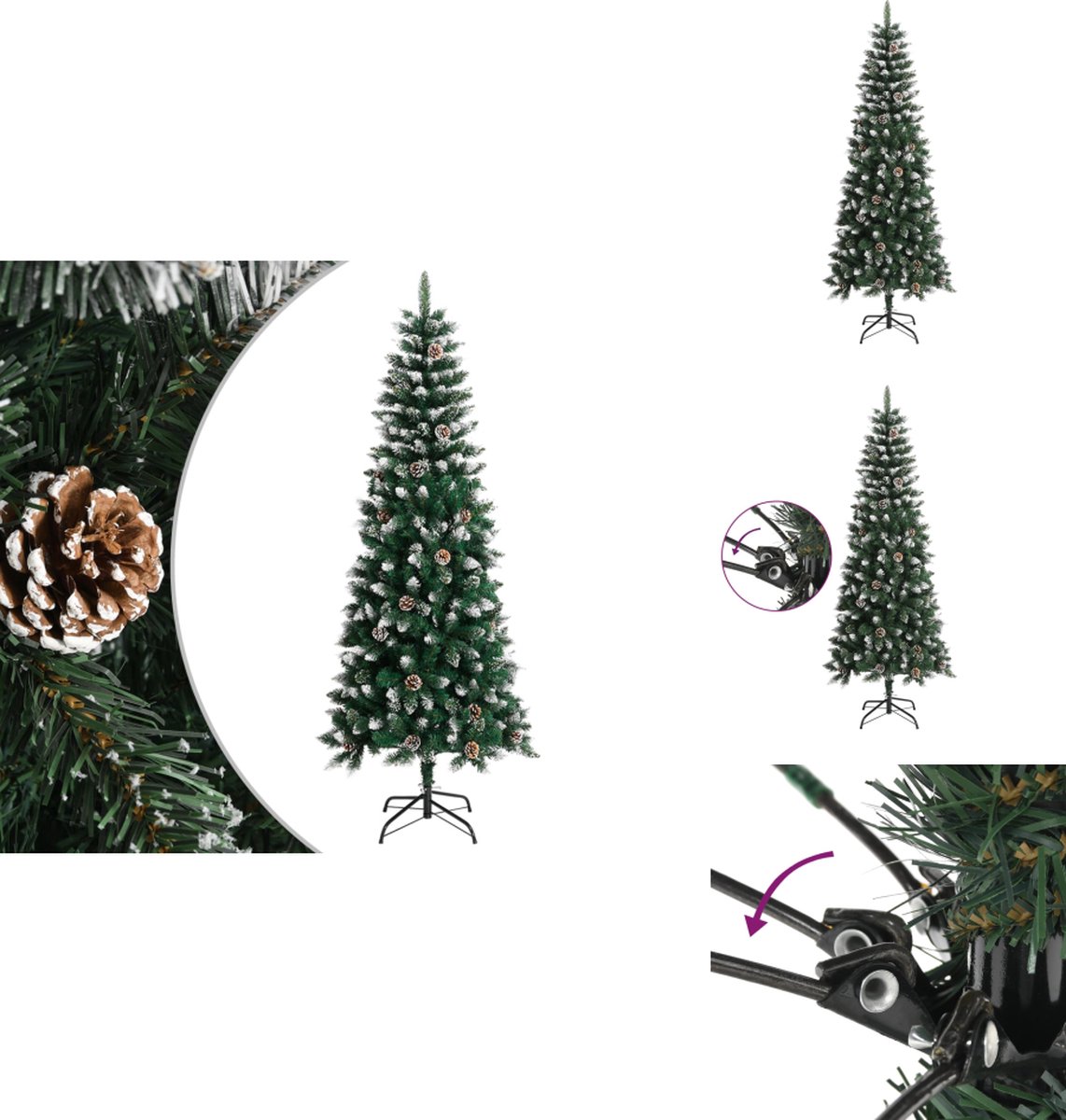 vidaXL Kunstkerstboom 210 cm PVC groen met standaard