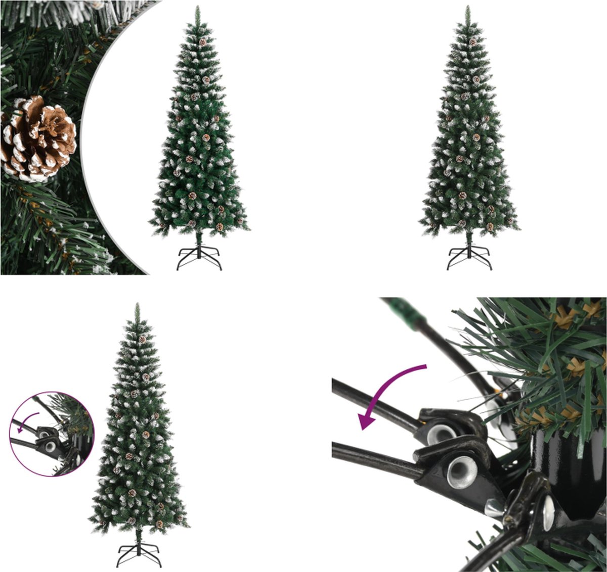 vidaXL Kunstkerstboom 210 cm PVC groen met standaard