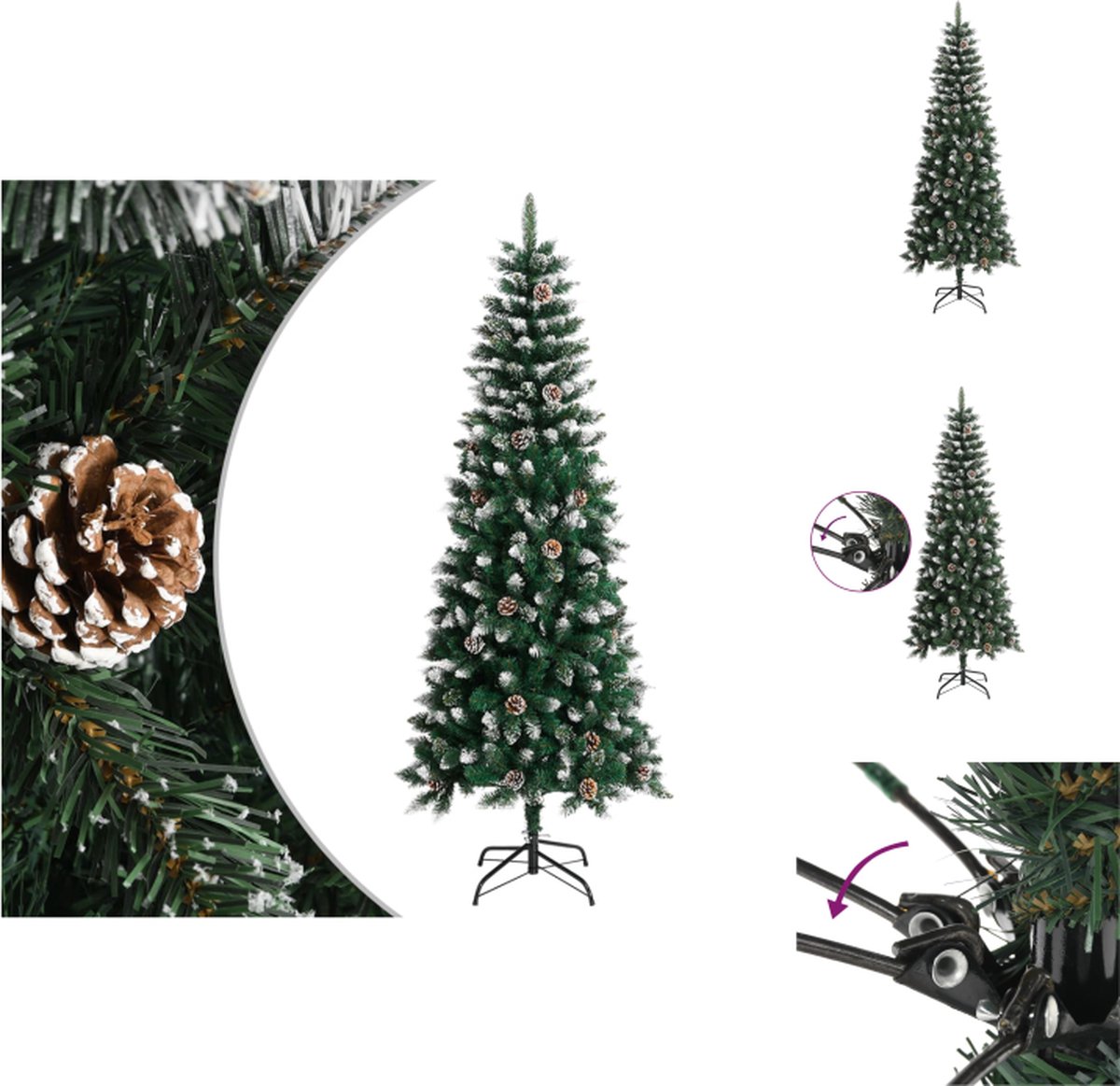 vidaXL Kunstkerstboom 210 cm PVC groen met standaard