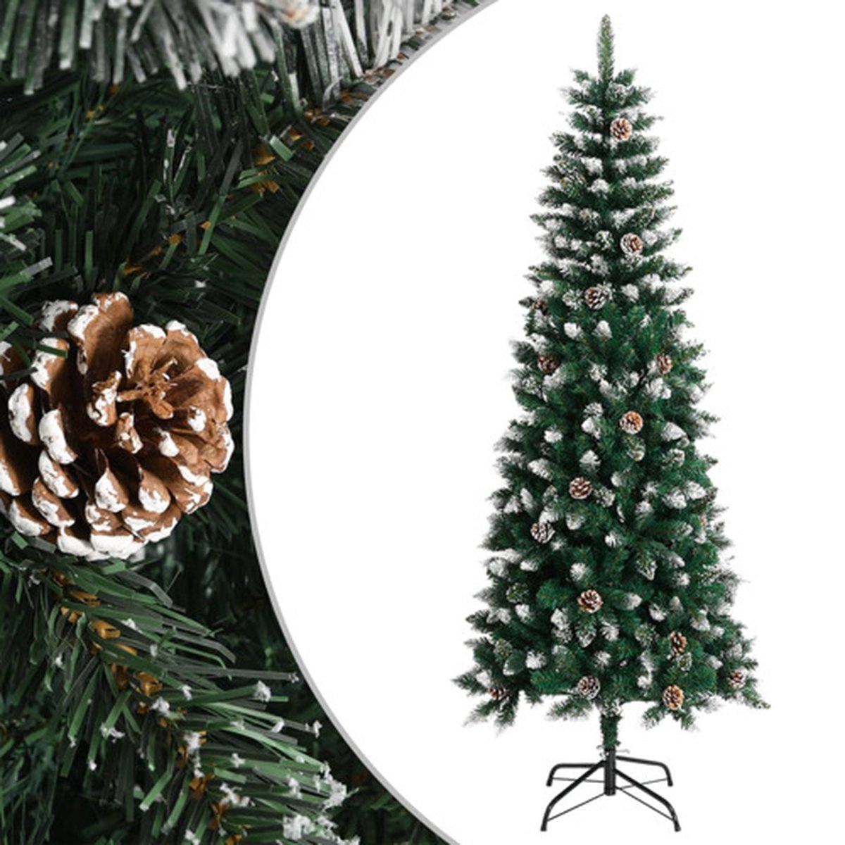vidaXL Kunstkerstboom 210 cm PVC groen met standaard