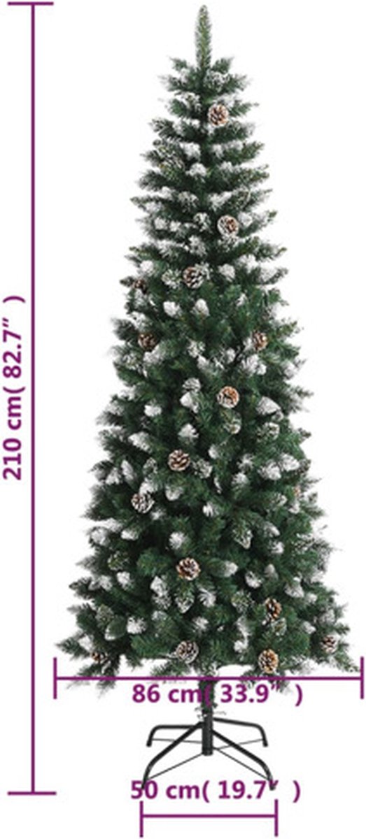 vidaXL Kunstkerstboom 210 cm PVC groen met standaard
