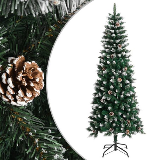 vidaXL Kunstkerstboom 210 cm PVC groen met standaard