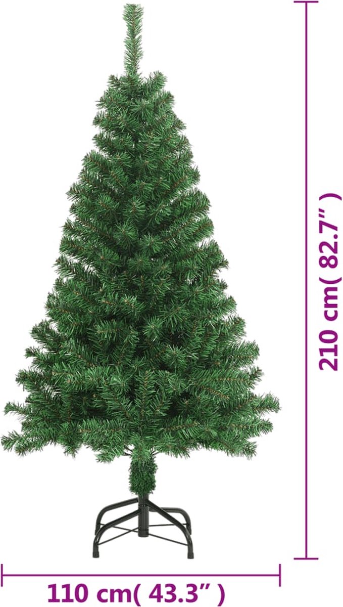 Wat vinden we goed aan de vidaXL Kunstkerstboom 210 cm PVC groen