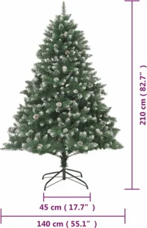 vidaXL Kunstkerstboom 210 cm PVC