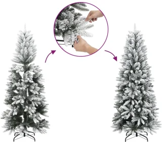 vidaXL Kunstkerstboom 210 cm PVC PE sneeuw