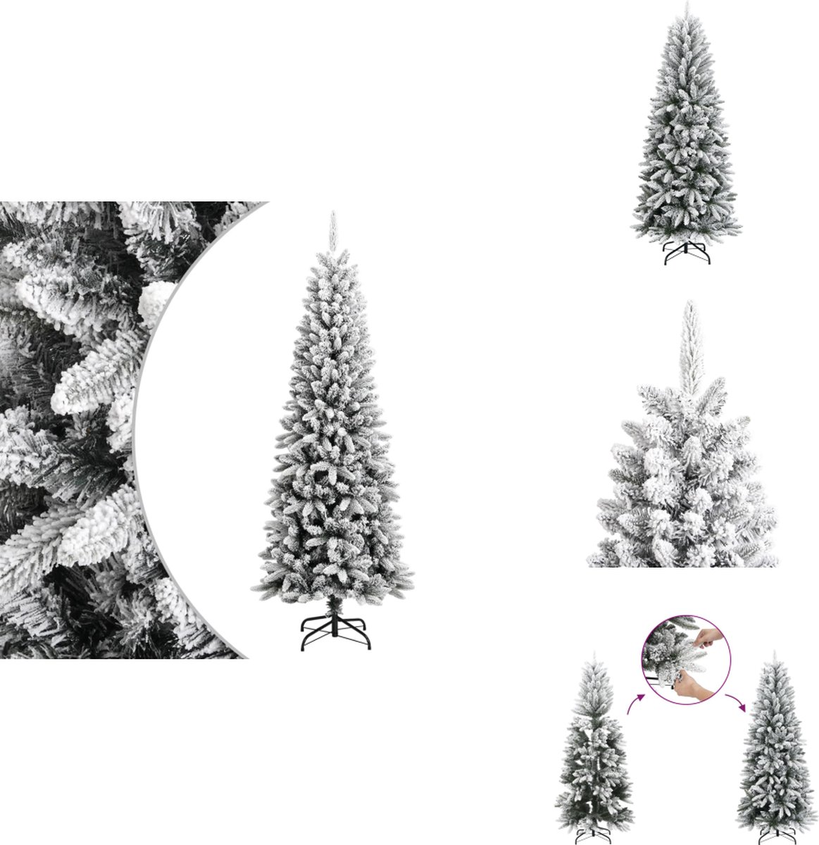 vidaXL Kunstkerstboom 210 cm PVC PE sneeuw
