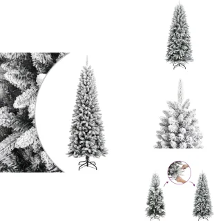 vidaXL Kunstkerstboom 210 cm PVC PE sneeuw
