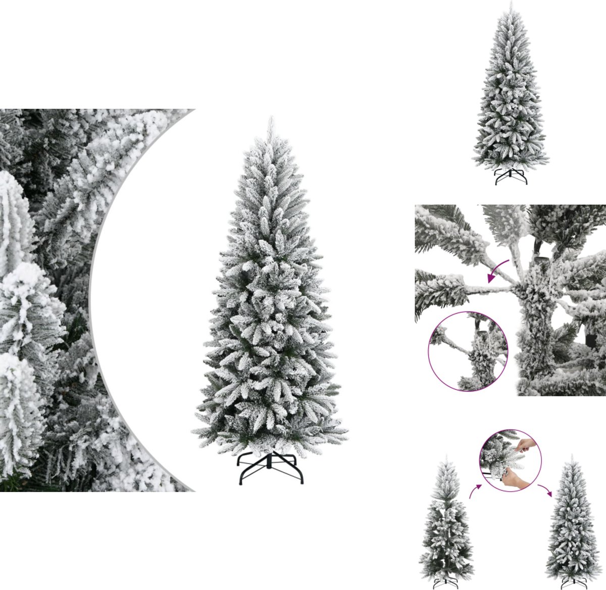vidaXL Kunstkerstboom 210 cm PVC PE sneeuw