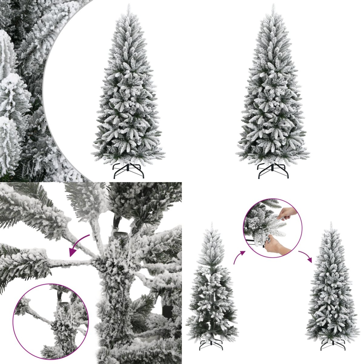 vidaXL Kunstkerstboom 210 cm PVC PE sneeuw