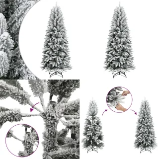 vidaXL Kunstkerstboom 210 cm PVC PE sneeuw