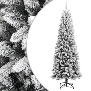 vidaXL Kunstkerstboom 210 cm PVC PE sneeuw