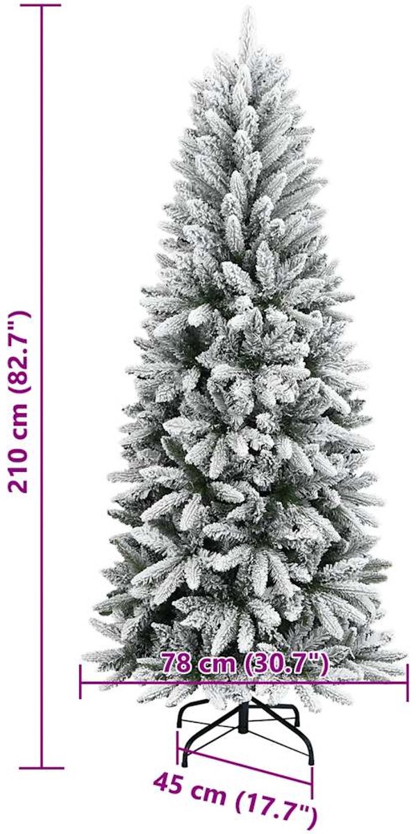 vidaXL Kunstkerstboom 210 cm PVC PE sneeuw