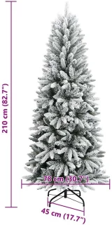 vidaXL Kunstkerstboom 210 cm PVC PE sneeuw