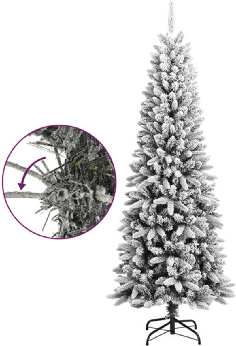 vidaXL Kunstkerstboom 210 cm PVC PE sneeuw