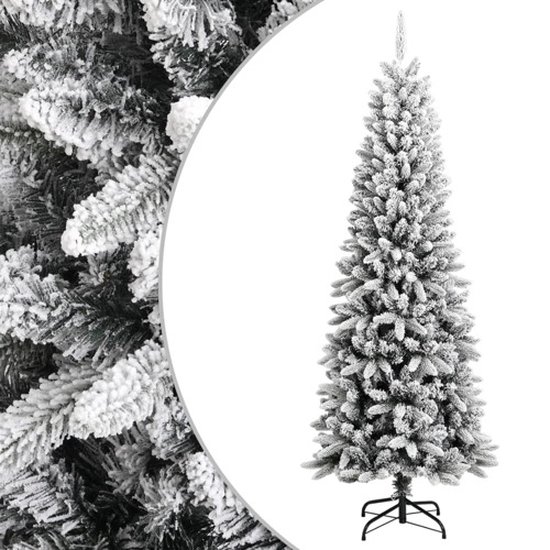 vidaXL Kunstkerstboom 210 cm PVC PE sneeuw