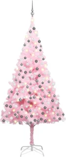 vidaXL Kunstkerstboom 210 cm PVC Roze