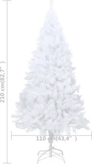 vidaXL Kunstkerstboom 210 cm PVC wit
