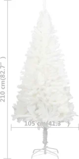 vidaXL Kunstkerstboom 210 cm PVC wit