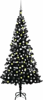 vidaXL Kunstkerstboom 210 cm PVC Zwart