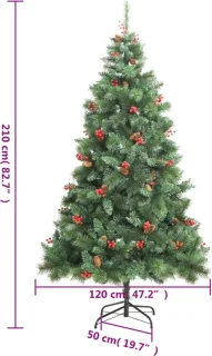vidaXL Kunstkerstboom 210 cm