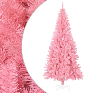 vidaXL Kunstkerstboom 210 cm roze PVC met standaard