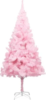 vidaXL Kunstkerstboom 210 cm roze PVC met standaard